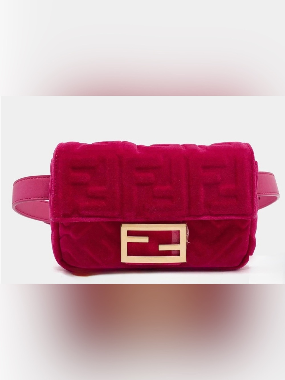 Fendi FF Embossed Hip Belt Baguette Bag